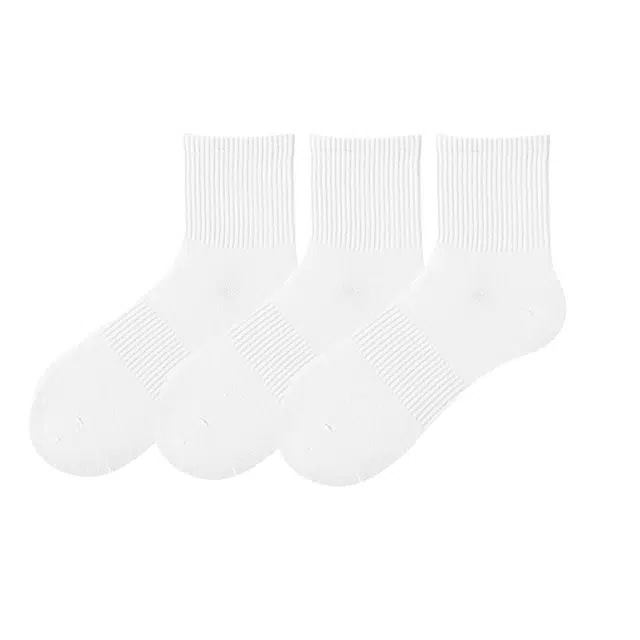 莫代尔 耐用舒适简约纯色抗菌防臭运动袜柔软亲肤吸汗透气轻薄凉感女款袜减压缓震跑步健身中筒袜 男女同款