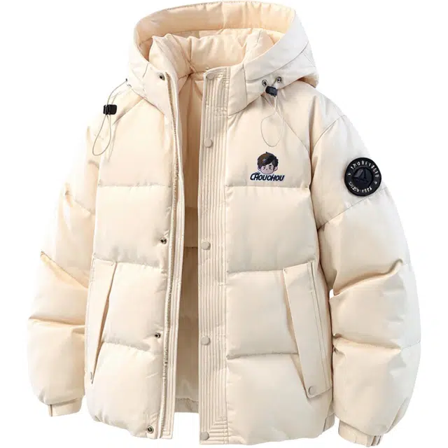 周同学 简约休闲宽松保暖连帽国潮户外运动防风时尚潮流舒适羽绒服 男女同款