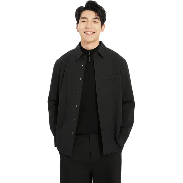 利郎 都市休闲纯色时尚通勤质感秋季衬衫 男款