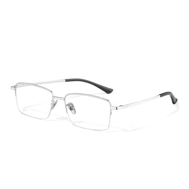 【可配度数】 苍木优品  超轻长方形纯钛商务金丝防蓝光轻盈半框近视眼镜框男士大脸商务精英专属眼镜框 钛 方形 光学镜架 男款