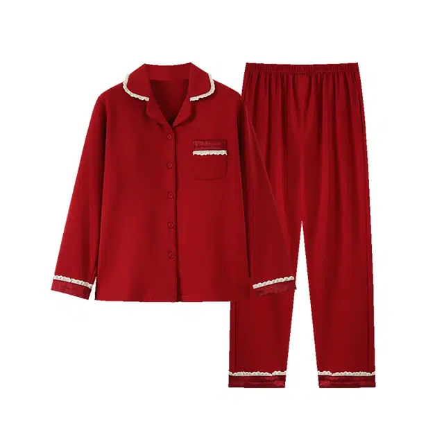 芬腾可安 纯棉喜庆休闲少女外出可穿设计感春秋家居服睡衣套装 女款