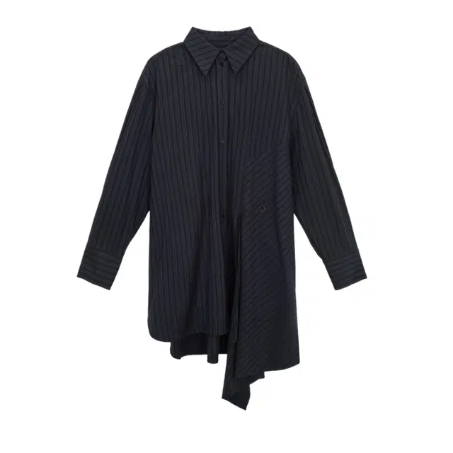 TREEMINGBIRD Panelled Stripe Long Shirt