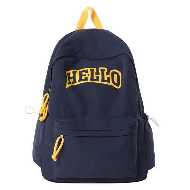 揽月 美式轻便简约背包上课通勤 尼龙 双肩包 男女同款情侣款 蓝色/黑色/粉色/卡其色