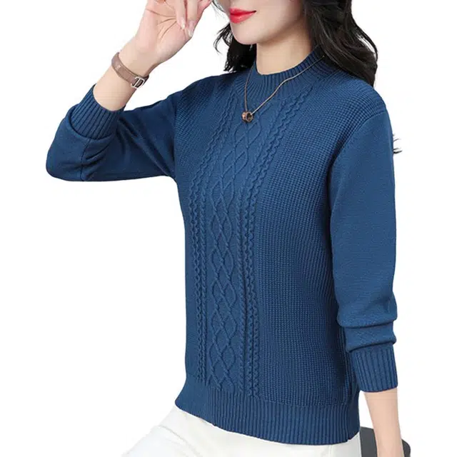 左岸 秋冬柔软舒适简约纯色麻花圆领套头显瘦复古休闲气质减龄韩版时尚高级感百搭长袖上衣慵懒风软糯日常通勤毛线衣针织衫 女款