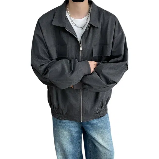 拓菲 美式休闲男设计感百搭工装痞帅高级感立领外套时尚潮牌宽松简约上衣夹克 男女同款