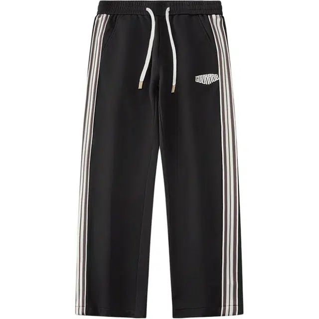 前进牛 美式经典潮牌中性风复古运动学院刺绣高街直筒裤情侣潮流无性别主义百搭宽松户外机能卫裤休闲裤 男女同款