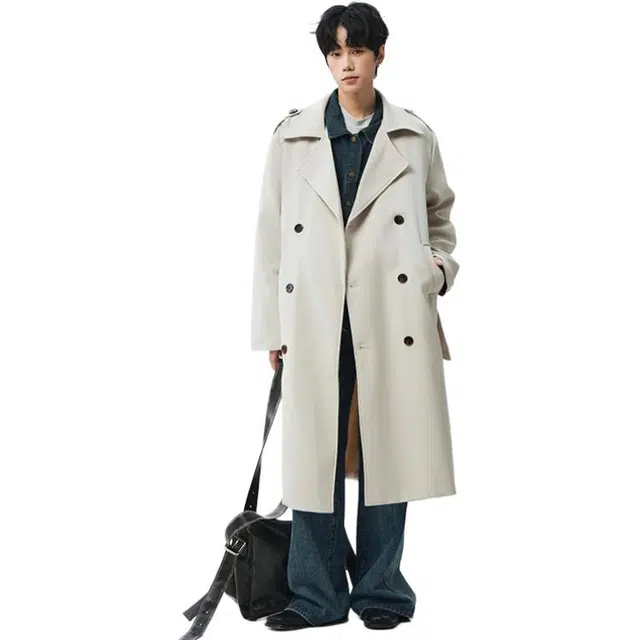 佐菲利 美式复古双排扣毛呢高级感痞帅宽松长款外套大衣 男女同款