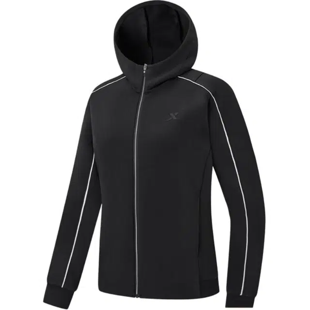 特步 综训系列 拼色拉链连帽百搭夹克外套 女款