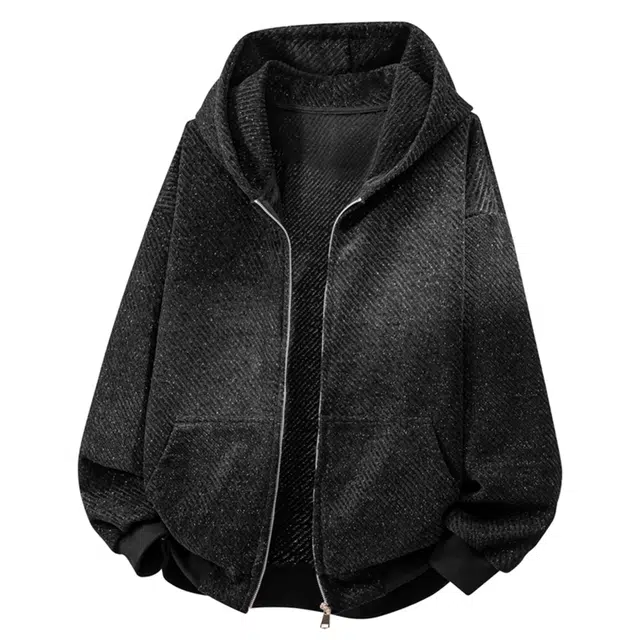 八哥 美式高街基础款经典纯色拼色撞色复古宽松潮流时尚舒适设计感百搭通勤套头简约工装飞行员连帽长袖外套夹克 男女同款