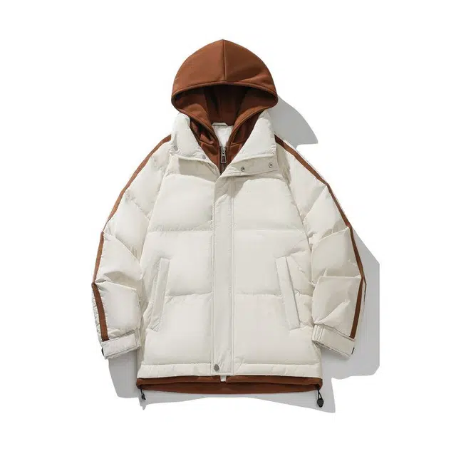 太子龍 假两件短款时尚宽松百搭保暖羽绒服 男款