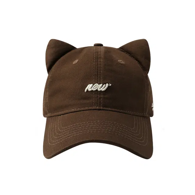 稻草人 甜美可爱猫耳 时尚潮流百搭 显脸小韩版 棉 鸭舌帽 女款