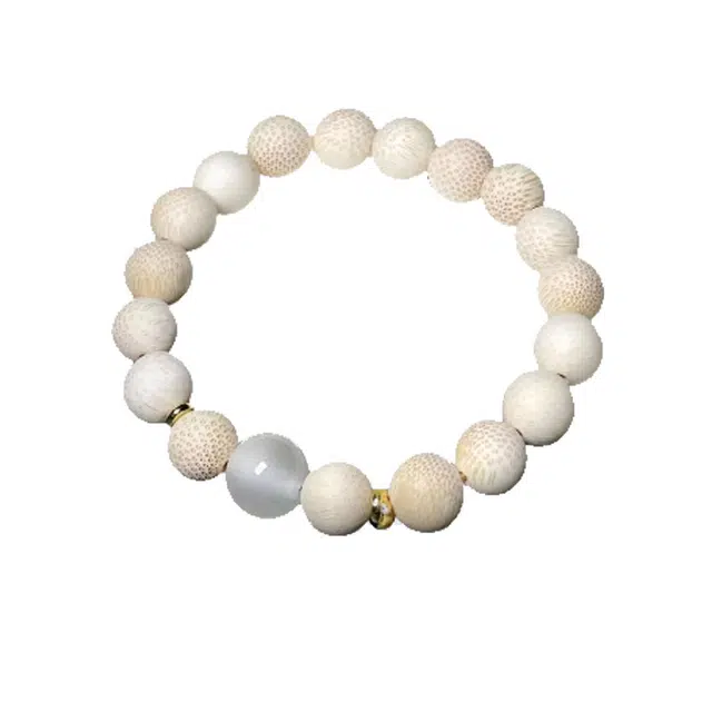 余笙情 高品质平安喜乐 文玩佛珠 串珠 复古国潮手饰 文艺简约风 招财纳福 单圈好运素串创意独特 竹木 木作手串 男女同款情侣款