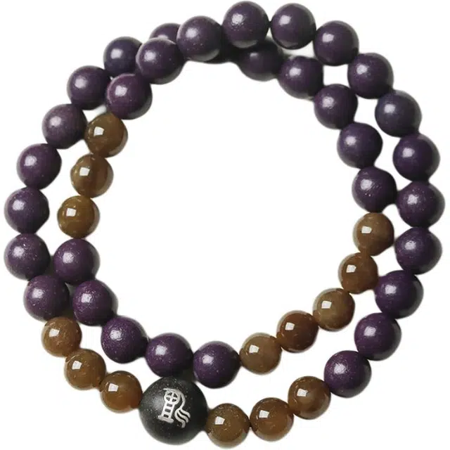 【紫气东来】 得笙陌 香材中药国潮新中式镶嵌银丝 合香珠 手串 男女同款情侣款