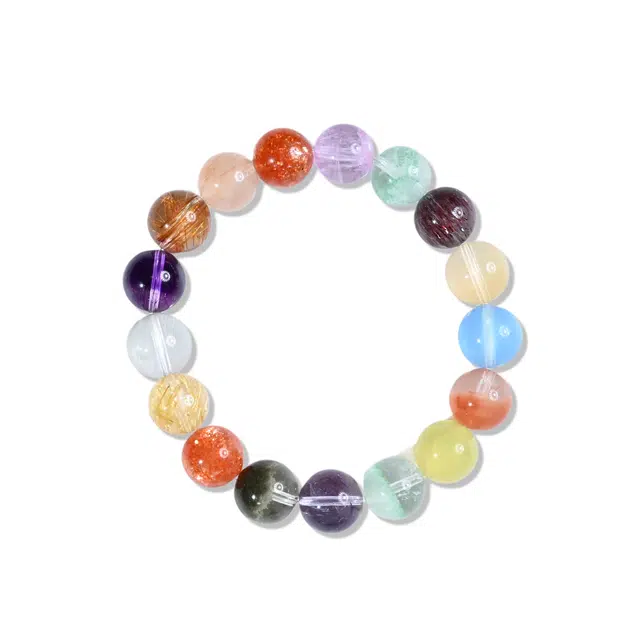 祥燕 罕见高端设计美学多宝天然 多色水晶 手串 男女同款情侣款