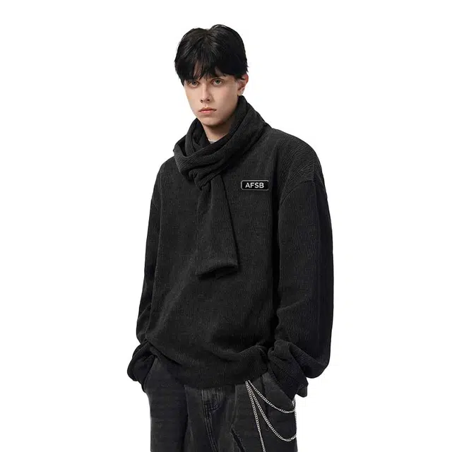 艾梵斯贝 复古文艺街头潮流时髦法式慵懒风混搭小众设计款高级感无性别日常通勤百搭宽松休闲时尚肌理感连帽情侣款卫衣 男女同款