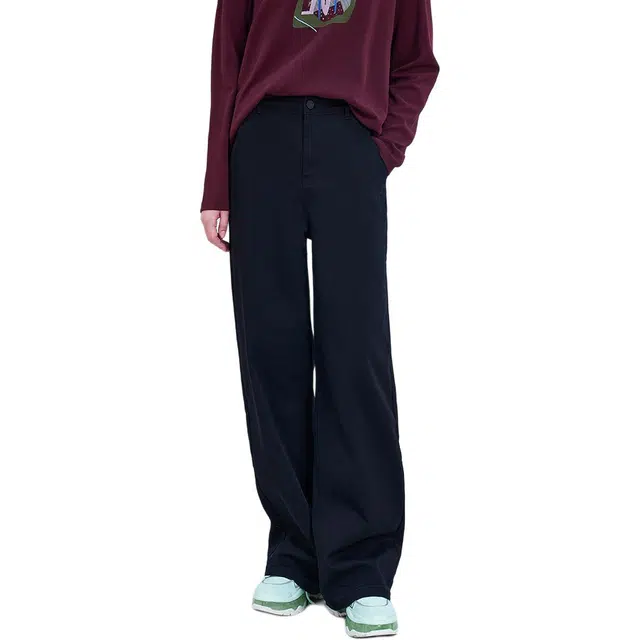 木果果木 秋季 韩系街头风纯色休闲高腰牛仔裤 宽松 女款