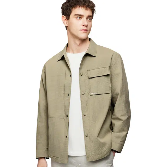 红豆 挺括立体耐磨易打理衬衫式茄克衫工装商务通勤百搭外套夹克 男款