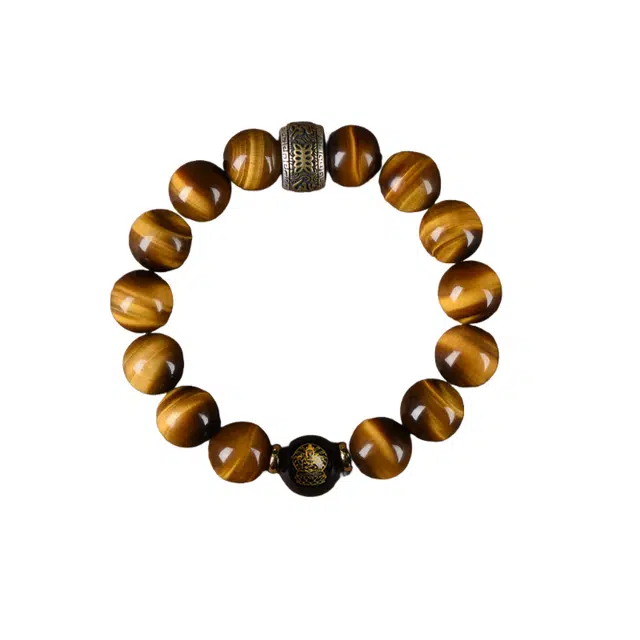 子婳 诸事顺利万事顺遂本命年招财转运生肖佛珠专属文玩盘玩小众精致时尚简约高级感 虎眼石 玉石手串 男女同款情侣款