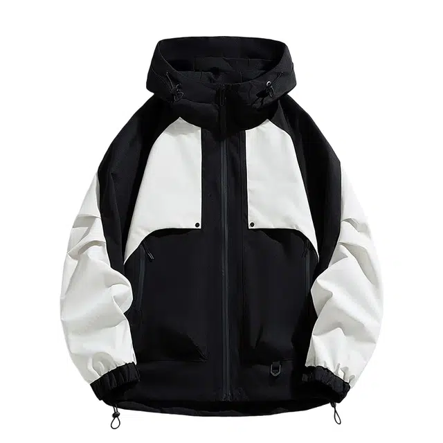 吉姆沃克外套 潮流情侣款拼接设计连帽夹克春秋季时尚百搭拼色