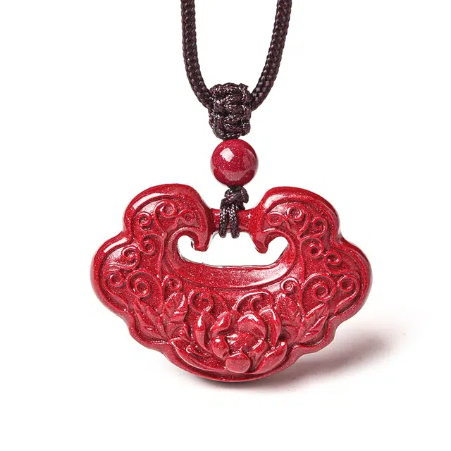 灵菲 平安锁 新中式国风好事发生 朱砂 吊坠 男女同款情侣款