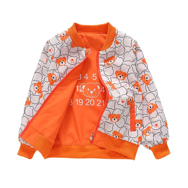 吉姆沃克 夹克 外套两面穿春装宝宝中小童洋气圆领春秋儿童