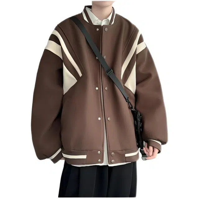 木木兔夹克 潮流时尚秋季男外套 美式复古 情侣装 大码 学生宽松休闲 简约日常通勤百搭 户外防风飞行员棒球服 青少年