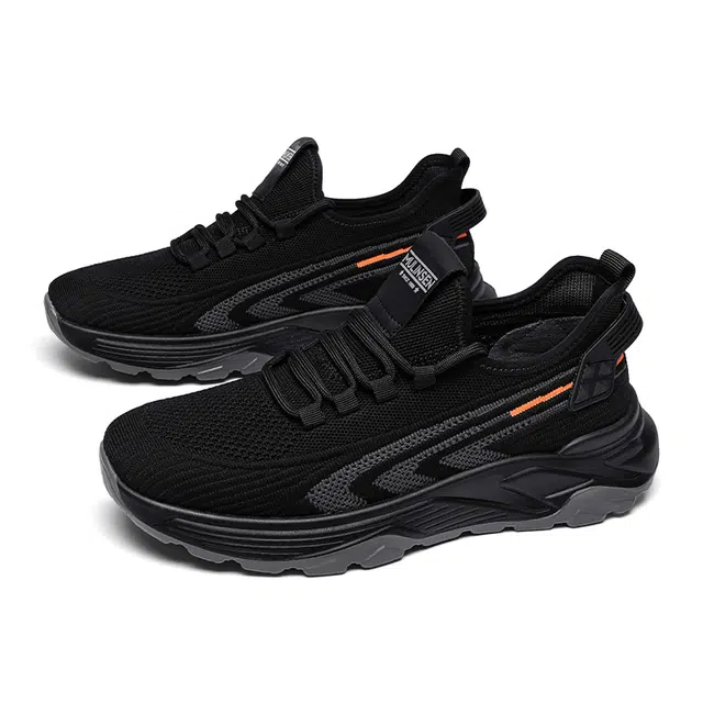 木林森 织物 时尚百搭  轻便舒适 厚底增高 户外运动 健步鞋 黑武士 潮流椰子鞋 耐磨透气防滑 低帮 生活休闲鞋 男款