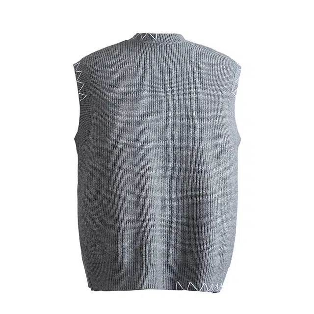 左岸 休闲时尚宽松高级感春秋圆领坎肩毛衣保暖秋冬内搭舒适打底衫针织衫背心 男款