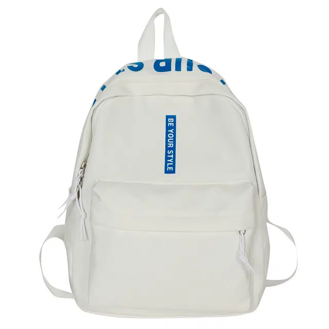 南潇湘 字母印花初高中大学上课轻便简约休闲运动国潮旅行高颜值精美配色背包 尼龙 双肩包 男女同款情侣款 多色