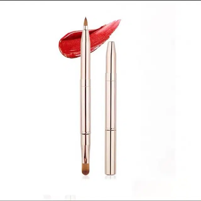 顽顽  伸缩唇刷双头带盖遮瑕化妆刷口红刷便携唇刷多功能化妆工具