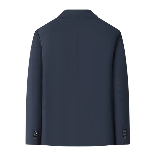 梦特娇 保暖御寒行政通勤翻领单排扣纯色棉服 男款 深宝蓝