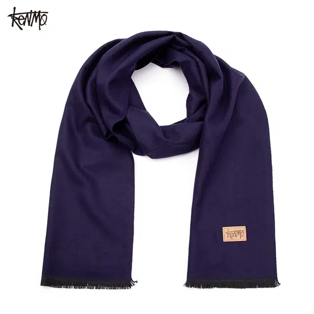 肯默 秋冬简约大气 聚酯纤维 绒线围巾 男女同款情侣款