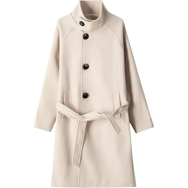 太子龍 秋冬立领呢料夹克大码中长款韩版大衣外套风衣 男女同款