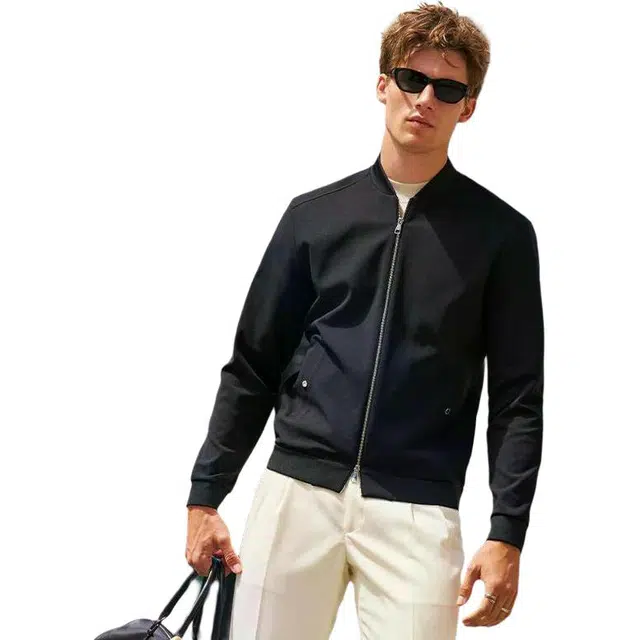 布先生 经典棒球领秋纯色常规标准简约风夹克 男款