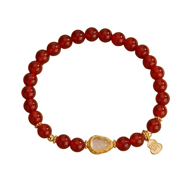 聆听花开 复古国潮小众福禄如意个性新中式国风优雅气质轻奢高级感典雅招财纳福礼盒装 玛瑙 葫芦手串 女款