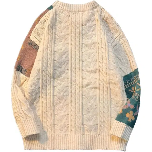 拾个壹先生 美式高街小众痞帅高级感潮牌厚款无性别主义穿搭亲肤柔软舒适时尚个性宽松休闲百搭设计复古慵懒风潮条纹直筒上衣针织衫 男女同款