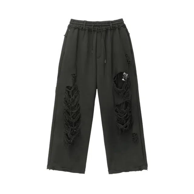 TREEMINGBIRD Scratch Damage Wide Sweat Pants