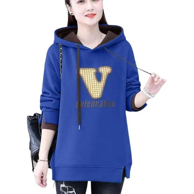 沐晓欣 女秋冬款女装宽松遮臀显瘦上衣连帽外套卫衣 女款