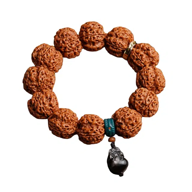 茂琼 招财进宝新中式国潮复古经典时尚设计精致工艺手工雕刻高级文玩盘玩文玩 金刚菩提 手串 男款