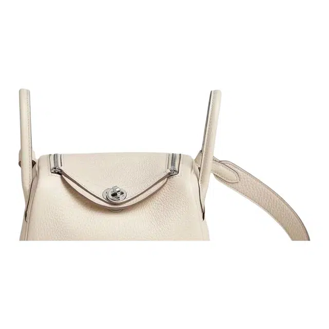 HERMES Lindy Taurillon Clemence 10 Craie