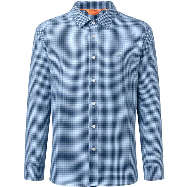 比音勒芬 金秋臻选静默复古老钱风穿搭绵羊毛不扎身不起球舒适百搭石墨烯细格纹比音勒芬细格远红外保暖长袖衬衫 男款