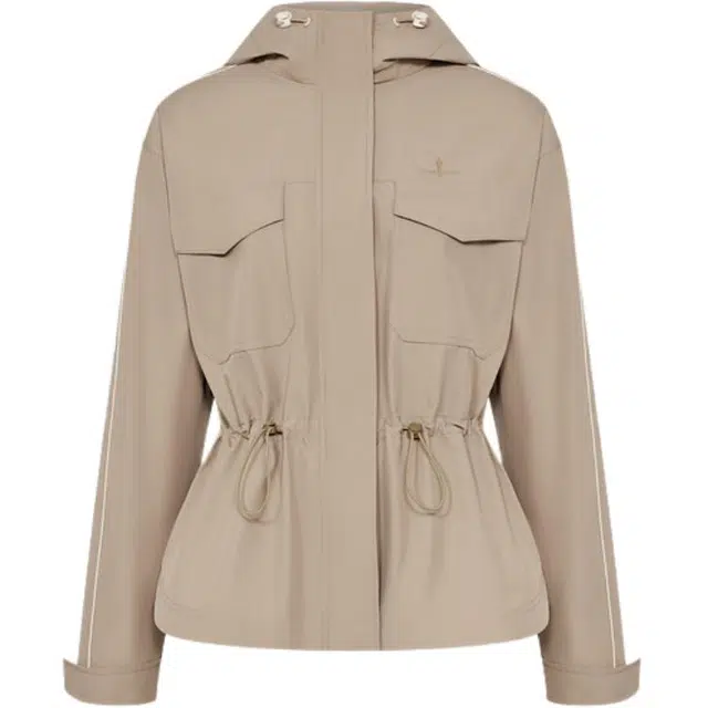 比音勒芬 静默复古穿搭舒适百搭时尚大气气质时尚舒适休闲春秋季女士抽绳收腰夹克截短外套 女款