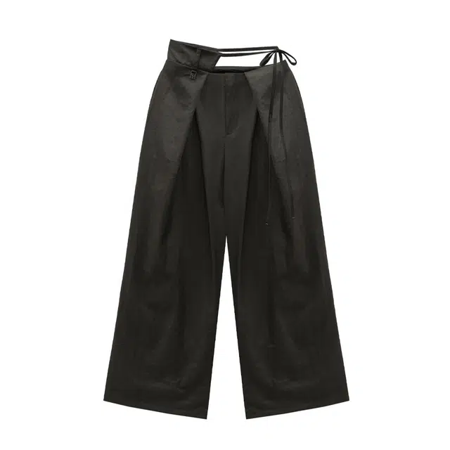 TREEMINGBIRD Unbalance Waist Strap Pants