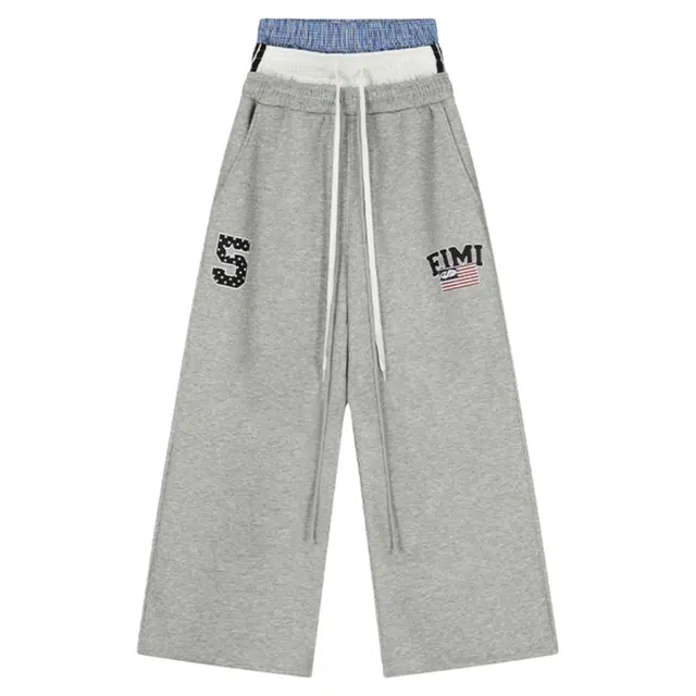 POWXV Retro Layered Waist Tie Sweatpants
