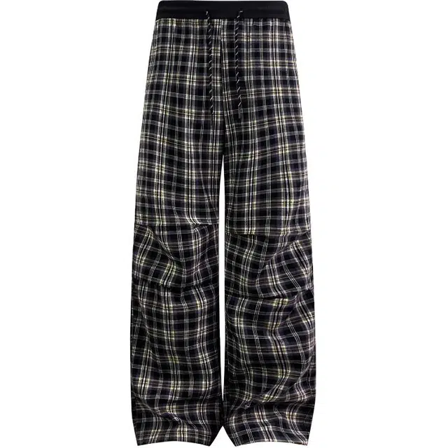 加荣 美式复古格子裤男早秋褶皱设计感伞兵裤男潮牌慵懒风弯刀裤男款时尚百搭直筒裤男士小众宽松阔腿裤男装休闲长裤 男女同款