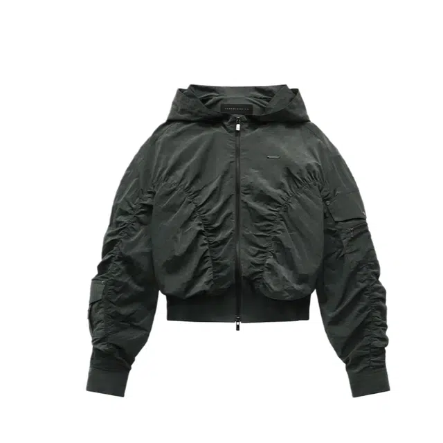 TREEMINGBIRD Cargo Shirring Set-up Zip-up
