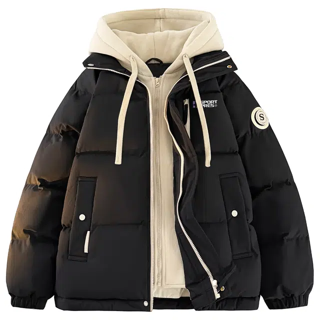 PRESSURE Basic Retro Hooded Puffer Jacket