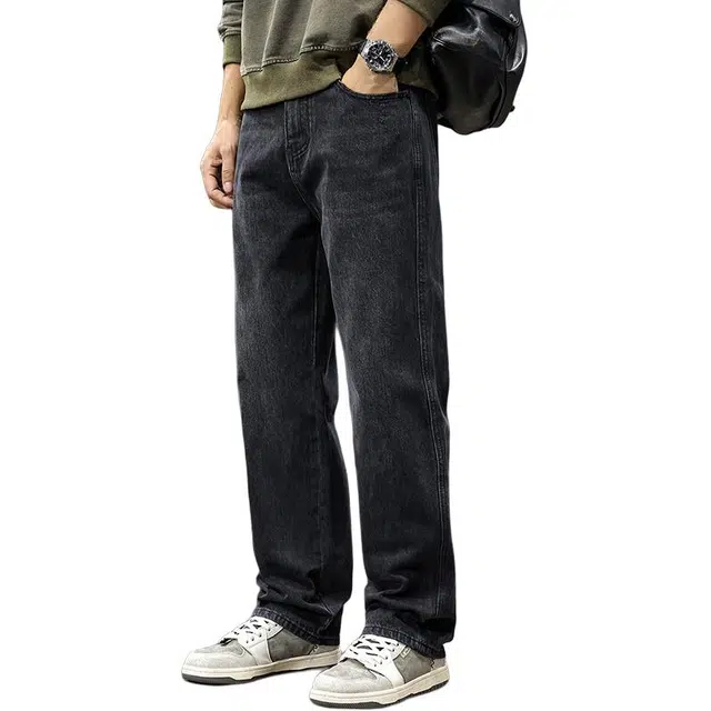 遨宇 美式经典复古潮流潮牌休闲户外百搭宽松直筒牛仔裤 男款