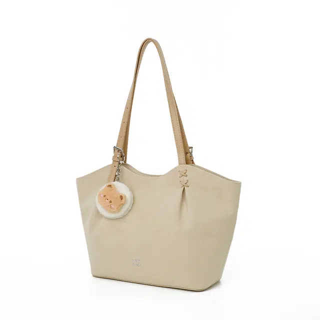 稻草人 美拉德风女大学生琥珀流光系穿搭大容量上课托特包复古精致小巧时尚百搭通勤腋下包 人造革 单肩包 女款 杏色 /卡其