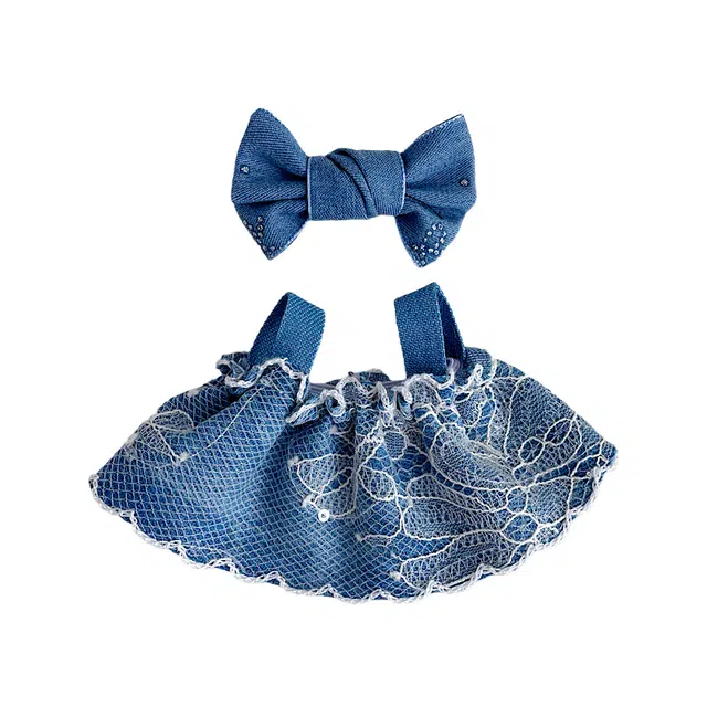 图米鱼 覆纱牛仔裙 套装 娃衣着替